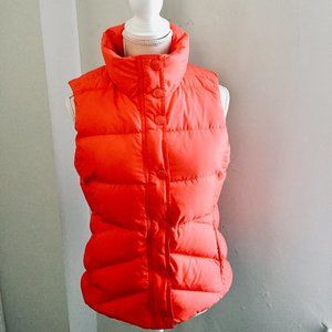 J. Crew Red/Orange Puffer Down Filled Vest Jacket Size Small